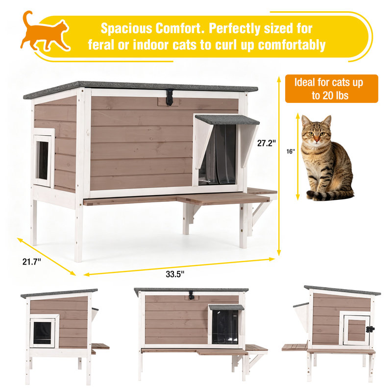 U125.【中古】Pang studio 晴空亦然 マステ PET Tucker Murphy Pet™ Dugans Cat House & Reviews | Wayfair